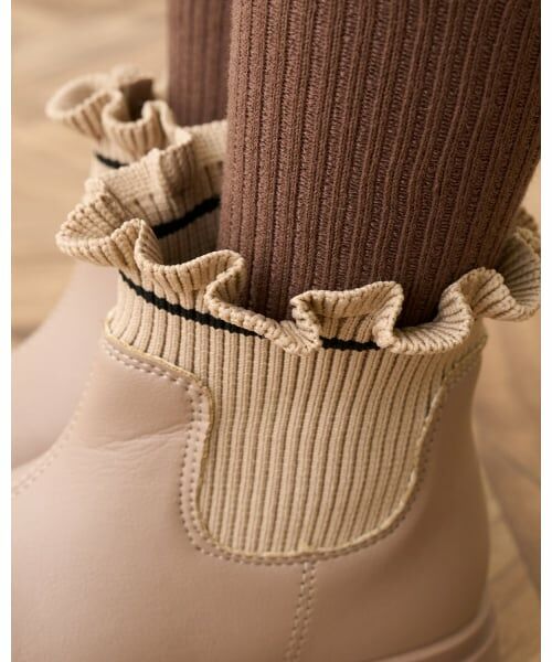 Lycee mine / リセマイン ブーツ（ショート丈） | 【Lycee mine バレエシリーズ】フリルリブサイドゴアブーツ | 詳細16