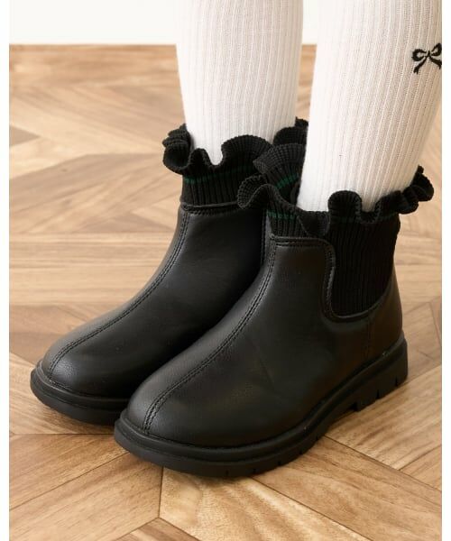 Lycee mine / リセマイン ブーツ（ショート丈） | 【Lycee mine バレエシリーズ】フリルリブサイドゴアブーツ | 詳細19