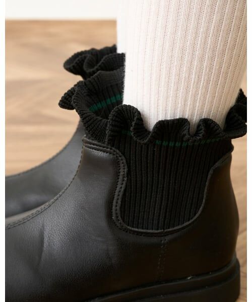 Lycee mine / リセマイン ブーツ（ショート丈） | 【Lycee mine バレエシリーズ】フリルリブサイドゴアブーツ | 詳細21
