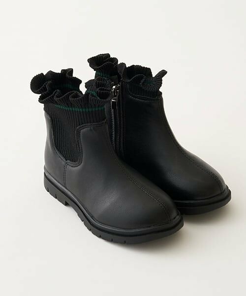 Lycee mine / リセマイン ブーツ（ショート丈） | 【Lycee mine バレエシリーズ】フリルリブサイドゴアブーツ | 詳細3