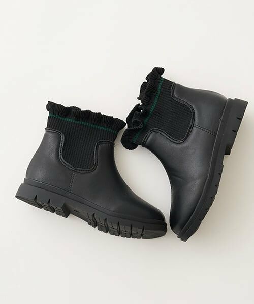 Lycee mine / リセマイン ブーツ（ショート丈） | 【Lycee mine バレエシリーズ】フリルリブサイドゴアブーツ | 詳細4