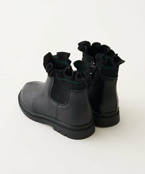 Lycee mine / リセマイン ブーツ（ショート丈） | 【Lycee mine バレエシリーズ】フリルリブサイドゴアブーツ | 詳細5