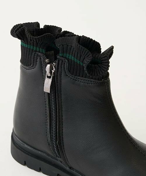 Lycee mine / リセマイン ブーツ（ショート丈） | 【Lycee mine バレエシリーズ】フリルリブサイドゴアブーツ | 詳細9