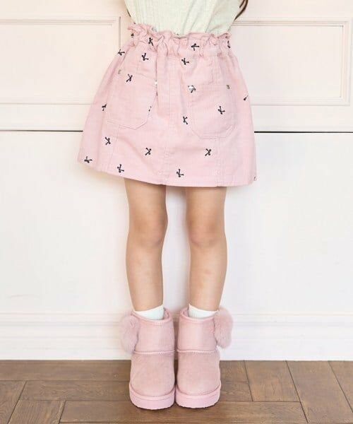 Lycee mine / リセマイン ミニ・ひざ丈スカート | アソート刺しゅうスカパン（ピンク）
