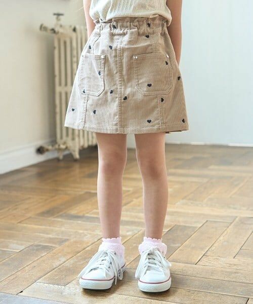 Lycee mine / リセマイン ミニ・ひざ丈スカート | アソート刺しゅうスカパン（ベージュ）