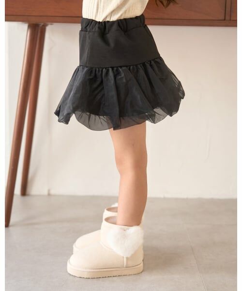 Lycee mine / リセマイン ミニ・ひざ丈スカート | オーガンジーバルーンスカート(インパン付き)（黒）