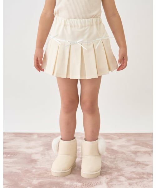 Lycee mine / リセマイン ミニ・ひざ丈スカート | 【Lycee mine バレエシリーズ】ボックスプリーツスカート(インパン付き)（アイボリー）
