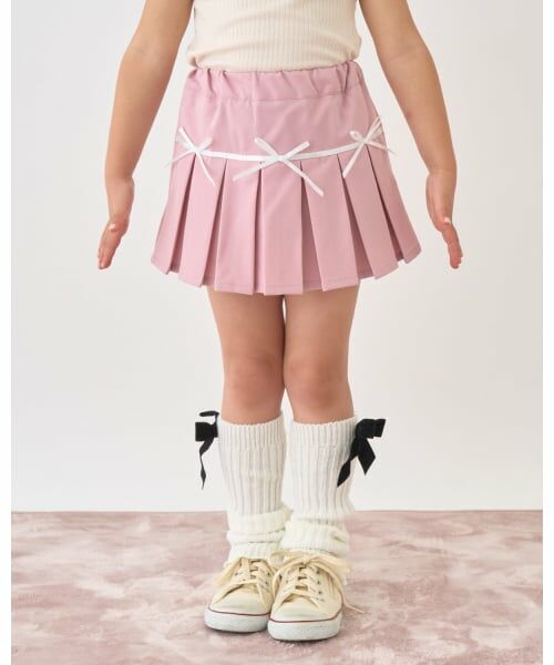 Lycee mine / リセマイン ミニ・ひざ丈スカート | 【Lycee mine バレエシリーズ】ボックスプリーツスカート(インパン付き)（ピンク）