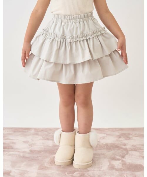 Lycee mine / リセマイン ミニ・ひざ丈スカート | 【Lycee mine バレエシリーズ】ティアードスカート(インパン付き)（薄ベージュ）