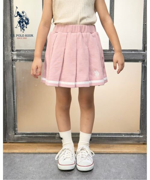 Lycee mine / リセマイン ミニ・ひざ丈スカート | 【U.S.POLO ASSN.】スウェットプリーツスカート(インパン付き)（モデレート ピンク）