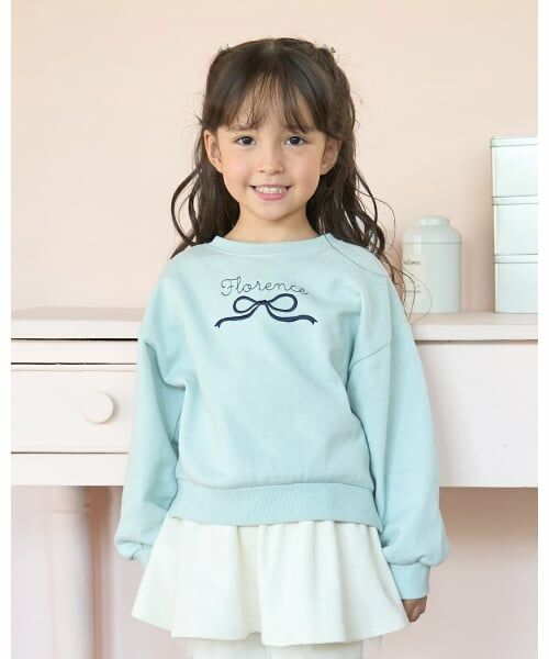 Lycee mine / リセマイン スウェット | 【毛玉バイバイ裏毛】リボン刺しゅうスウェット（ミント）