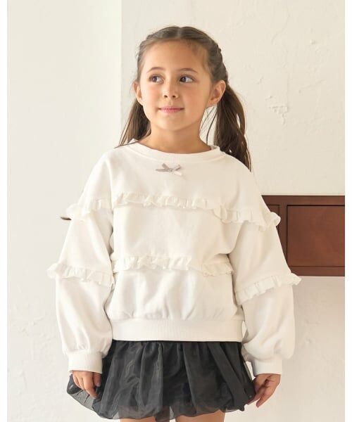 Lycee mine / リセマイン スウェット | 【毛玉バイバイ裏起毛】【どちらが前でもOK】フリルフリルスウェット（アイボリー）