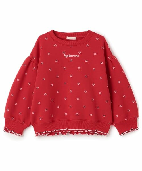 Lycee mine / リセマイン スウェット | 【Lycee mine バレエシリーズ】【裏起毛】フリルリブアソート総柄スウェット | 詳細1