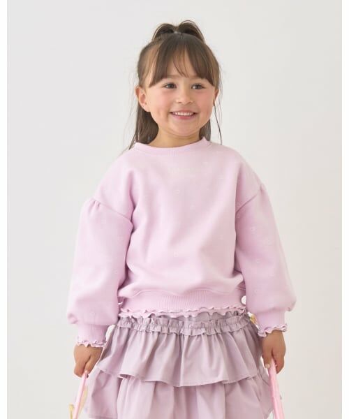 Lycee mine / リセマイン スウェット | 【Lycee mine バレエシリーズ】【裏起毛】フリルリブアソート総柄スウェット（ライト ピンク）