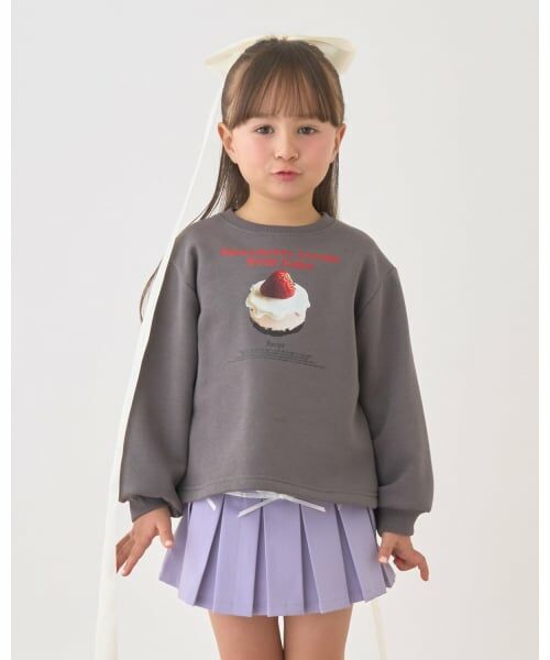 Lycee mine / リセマイン スウェット | 【Lycee mine バレエシリーズ】【裏起毛】ケーキ転写プリントスウェット（チャコール）
