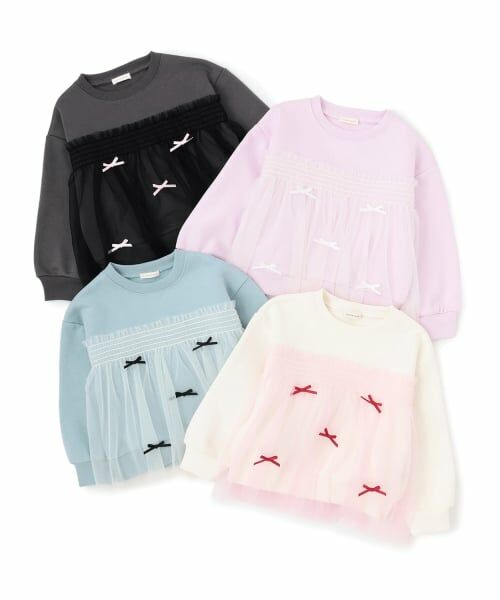 Lycee mine / リセマイン スウェット | 【Lycee mine バレエシリーズ】【裏起毛】リボン付きチュールドッキングスウェット | 詳細10