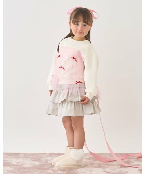 Lycee mine / リセマイン スウェット | 【Lycee mine バレエシリーズ】【裏起毛】リボン付きチュールドッキングスウェット | 詳細12