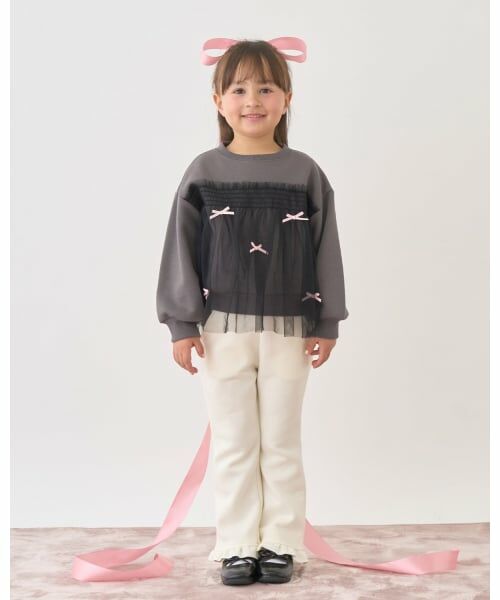Lycee mine / リセマイン スウェット | 【Lycee mine バレエシリーズ】【裏起毛】リボン付きチュールドッキングスウェット | 詳細19