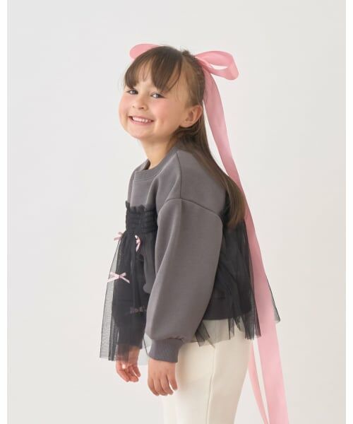 Lycee mine / リセマイン スウェット | 【Lycee mine バレエシリーズ】【裏起毛】リボン付きチュールドッキングスウェット | 詳細20