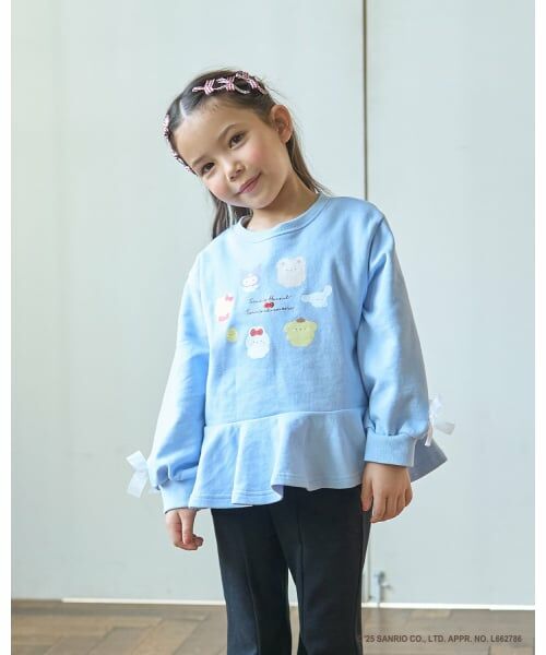 Lycee mine / リセマイン スウェット | 【スタジオハヌル×サンリオキャラクターズ】ペプラムシルエットプリントスウェット（サックス）