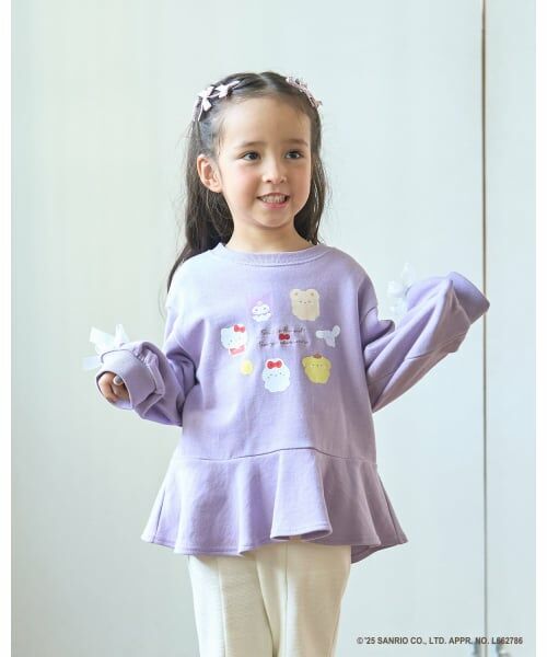 Lycee mine / リセマイン スウェット | 【スタジオハヌル×サンリオキャラクターズ】ペプラムシルエットプリントスウェット（ラベンダー）