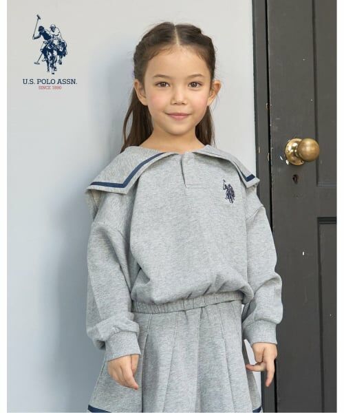 Lycee mine / リセマイン スウェット | 【U.S.POLO ASSN.】ワンポイント刺しゅう衿付きスウェット（トップ グレー）