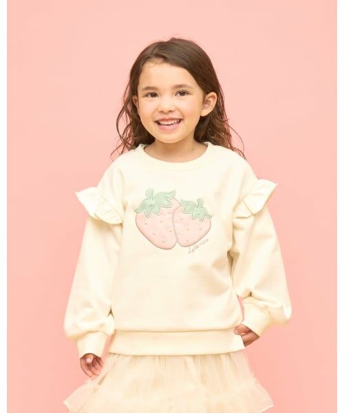 Lycee mine / リセマイン スウェット | 【速乾裏毛】いちごアップリケスウェット（アイボリー）