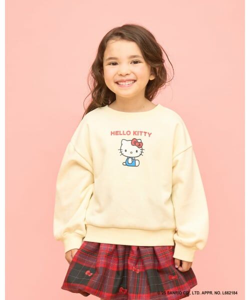 Lycee mine / リセマイン スウェット | 【サンリオキャラクターズ】【どちらが前でもOK】【速乾裏毛】ハローキティ立体リボン付きスウェット（アイボリー）