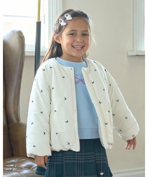 Lycee mine / リセマイン ブルゾン | アソート総刺しゅうノーカラーブルゾン（アイボリー）