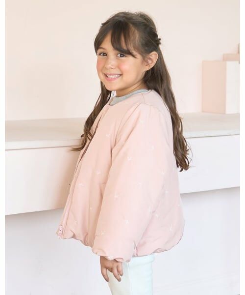 Lycee mine / リセマイン ブルゾン | アソート総刺しゅうノーカラーブルゾン（ピンク）