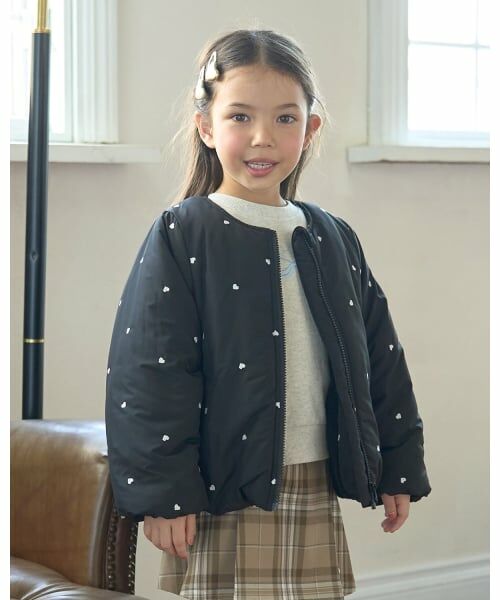 Lycee mine / リセマイン ブルゾン | アソート総刺しゅうノーカラーブルゾン（黒）