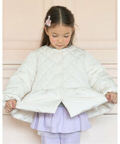 Lycee mine / リセマイン ブルゾン | パール付きキルティングペプラムブルゾン