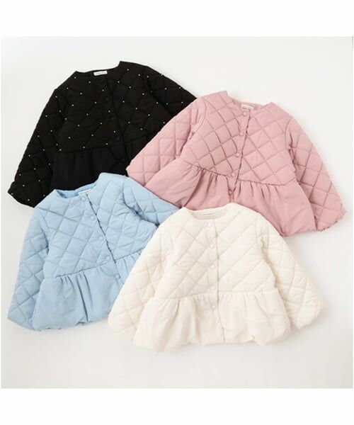 Lycee mine / リセマイン ブルゾン | パール付きキルティングペプラムブルゾン | 詳細1