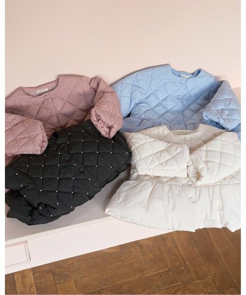 Lycee mine / リセマイン ブルゾン | パール付きキルティングペプラムブルゾン | 詳細12