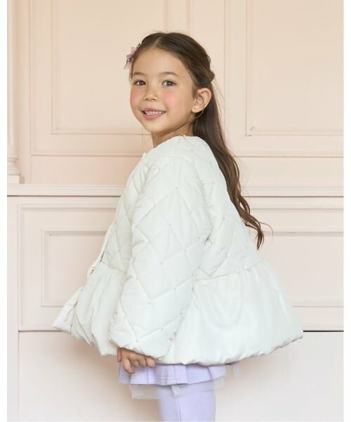 Lycee mine / リセマイン ブルゾン | パール付きキルティングペプラムブルゾン | 詳細14