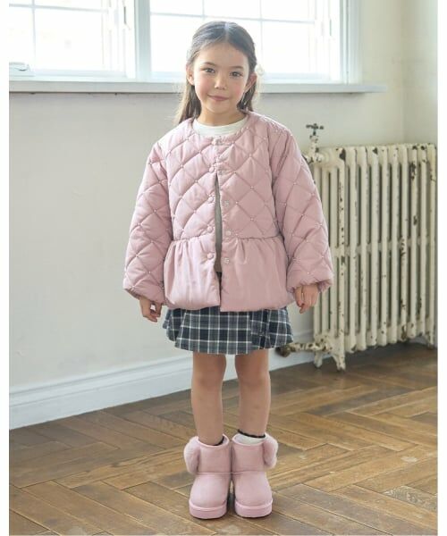 Lycee mine / リセマイン ブルゾン | パール付きキルティングペプラムブルゾン | 詳細16