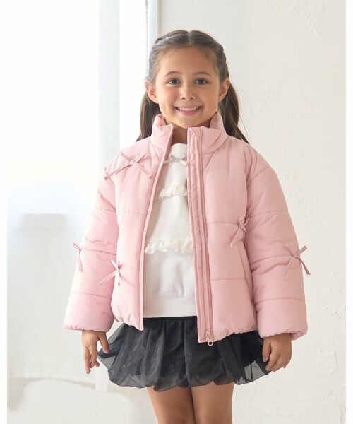 Lycee mine / リセマイン ブルゾン | リボン付きパフジャケット（ピンク）