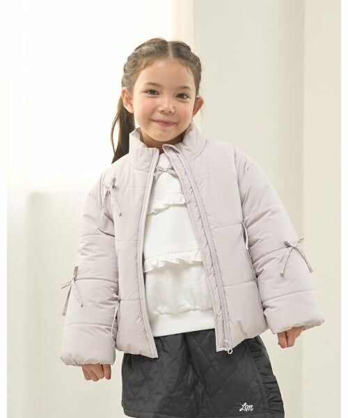 Lycee mine / リセマイン ブルゾン | リボン付きパフジャケット（ライト グレー）