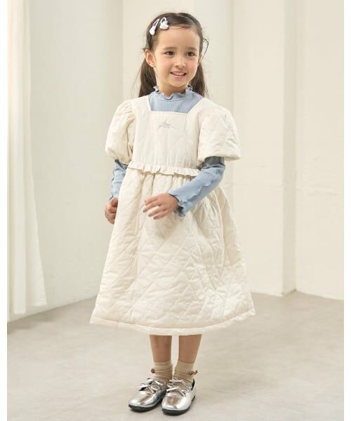 Lycee mine / リセマイン ミニ丈・ひざ丈ワンピース | キルティングパフワンピース（アイボリー）