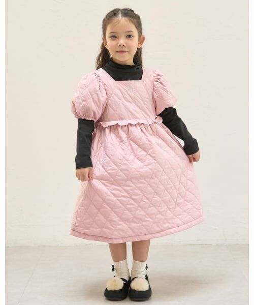Lycee mine / リセマイン ミニ丈・ひざ丈ワンピース | キルティングパフワンピース（ピンク）