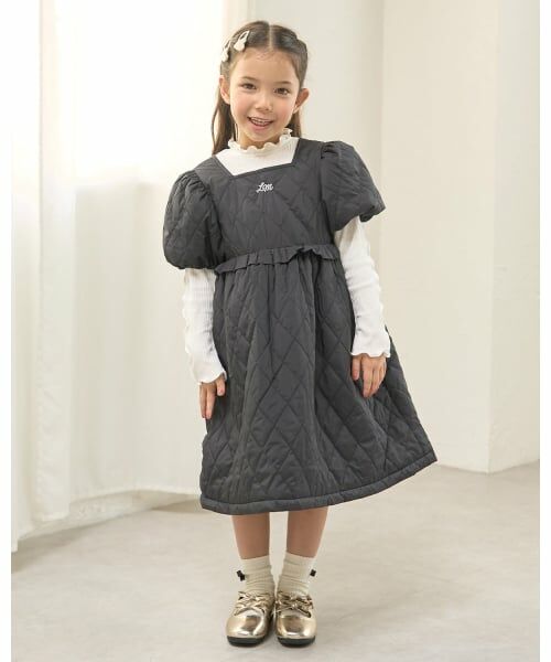 Lycee mine / リセマイン ミニ丈・ひざ丈ワンピース | キルティングパフワンピース（黒）