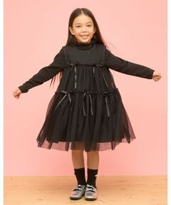 Lycee mine / リセマイン ミニ丈・ひざ丈ワンピース | ふんわりチュールティアードワンピース