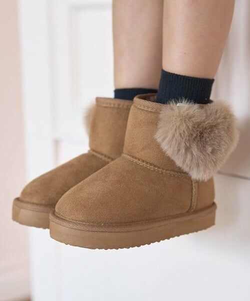Lycee mine / リセマイン ブーツ（ショート丈） | ハート付きムートンブーツ（キャメル）