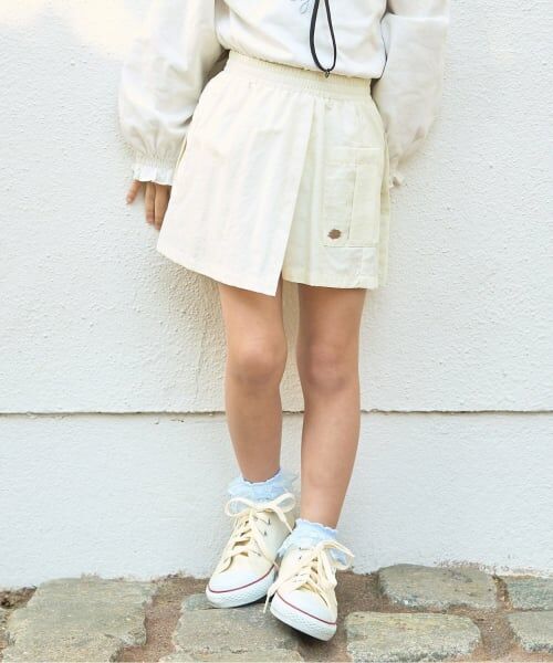 Lycee mine / リセマイン ショート・ハーフ・半端丈パンツ | 【スクール対応】【撥水・防汚・耐久・UV】ポケット付きラップパンツ(アイボリー)