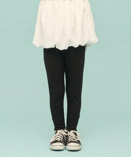 Lycee mine / リセマイン レギンス・スパッツ | 裾レースフリル9分丈レギンス（黒）