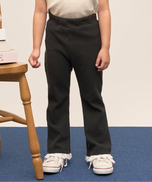 Lycee mine / リセマイン その他パンツ | 【ともパン】【防汚・速乾】裾チェリーレースフレアパンツ（黒）