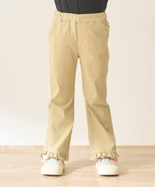 Lycee mine / リセマイン その他パンツ | 【ともパン】のーびのびストレッチ裾フリルフレアパンツ（ベージュ）