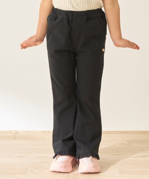 Lycee mine / リセマイン その他パンツ | 【ともパン】のーびのびストレッチ裾フリルフレアパンツ（黒）