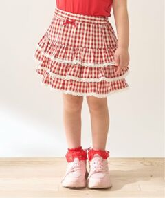 Lycee mine / リセマイン ミニ・ひざ丈スカート | 【UV加工】ギンガムチェックティアードスカート(インパン付き) 【Lycee mine バレエシリーズ】