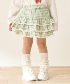 Lycee mine / リセマイン ミニ・ひざ丈スカート | 【UV加工】ギンガムチェックティアードスカート(インパン付き) 【Lycee mine バレエシリーズ】